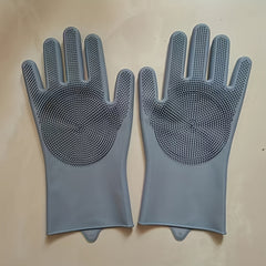 Kitchen Silicone Dishwashing Gloves Waterproof Insulation Magic Gloves