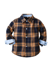 Boys Plaid Button Down Shirt Kids Clothes