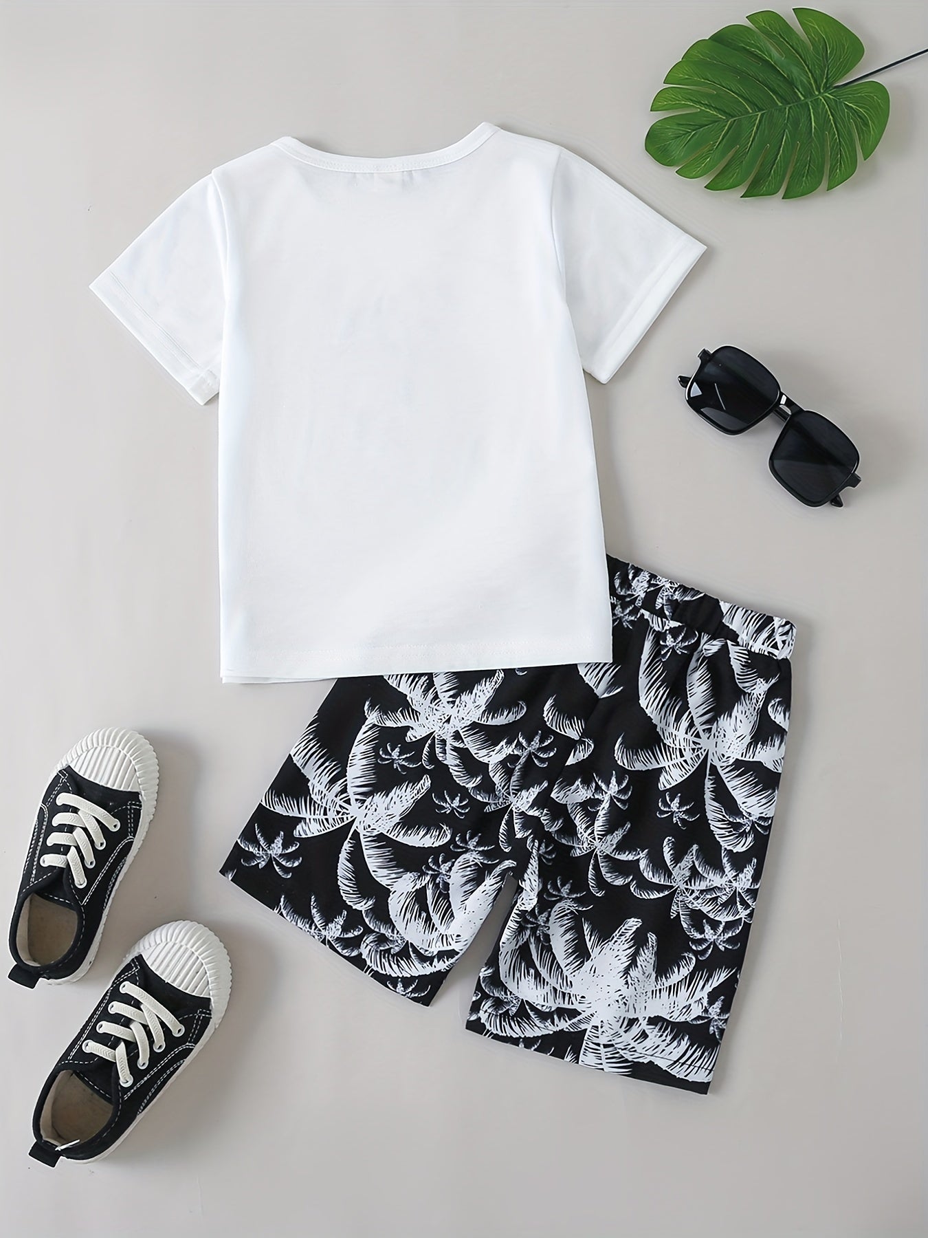 2pcs Boys Teen Casual T-shirt & Shorts Set for Summer