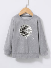 Boy's Astronaut Print Crew Neck Sweatshirt Long Sleeve Top