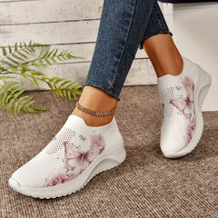 Women's Butterfly Pattern Hollow Out Mesh Sneakers Lightweight Running Shoes