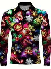 Men's Christmas Print Compression Long Sleeve Shirt