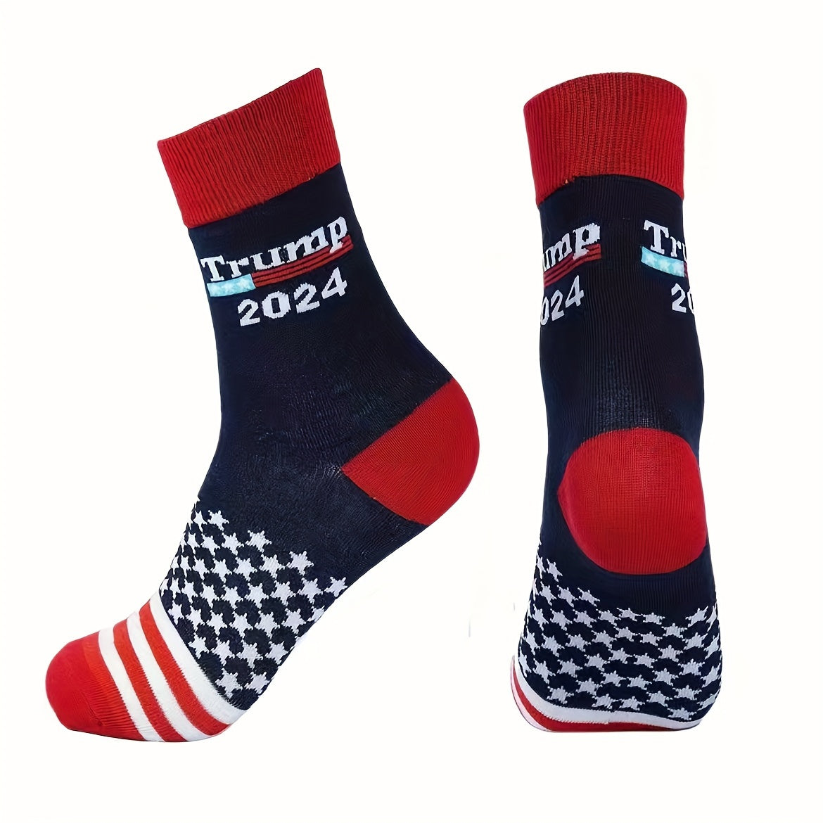 2 Pairs Striped Crew Socks for Men