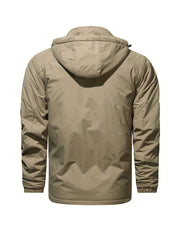 Men's Waterproof Windproof Hooded Jacket Zipper Windbreaker