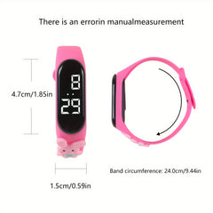 3pcs Kids' Animal Pattern LED Electronic Watch Set for Boys and Girls
