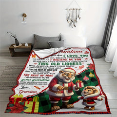 Lion Grandma Blanket Flannel Throw Grandson