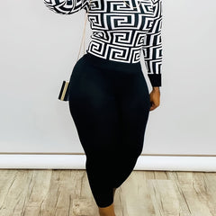 Geometric Print Shirt & Panties Set Casual Outfits