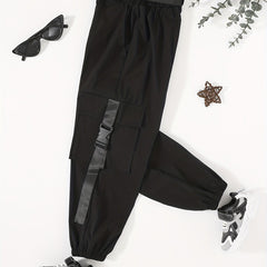 Girls Cargo Pants Casual Sweatpants With Belt Kids Spring Summer Clothes