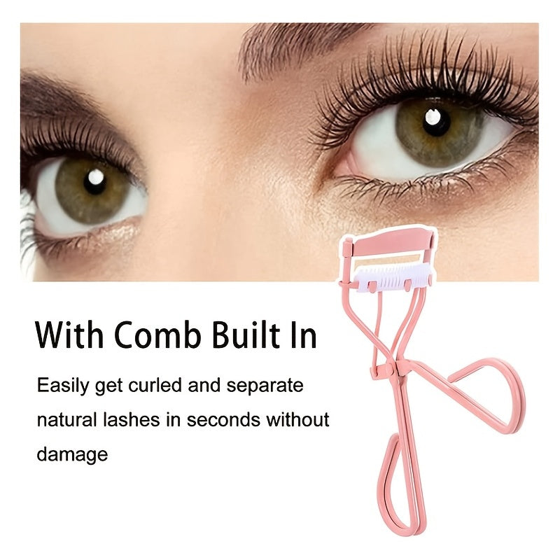 Eyelash Curler with Built-in Comb and 2 Replacement Pads