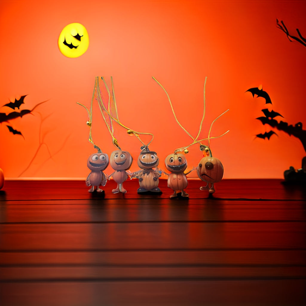 5pcs Halloween Pumpkin Pendant Ghost Pumpkin Hanging Ornament