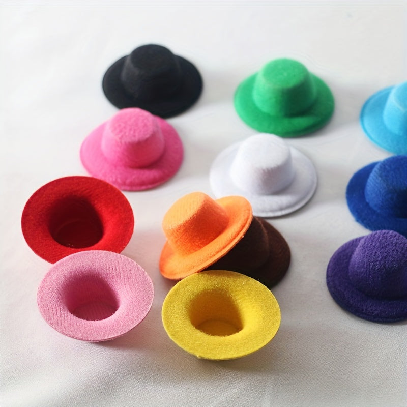 10pcs Mini Formal Hat Doll Hat Felt Hat DIY Craft Doll Hair Accessories