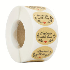 500pcs With Love Stickers Seal Labels Brown Wedding Stickers DIY Stationery