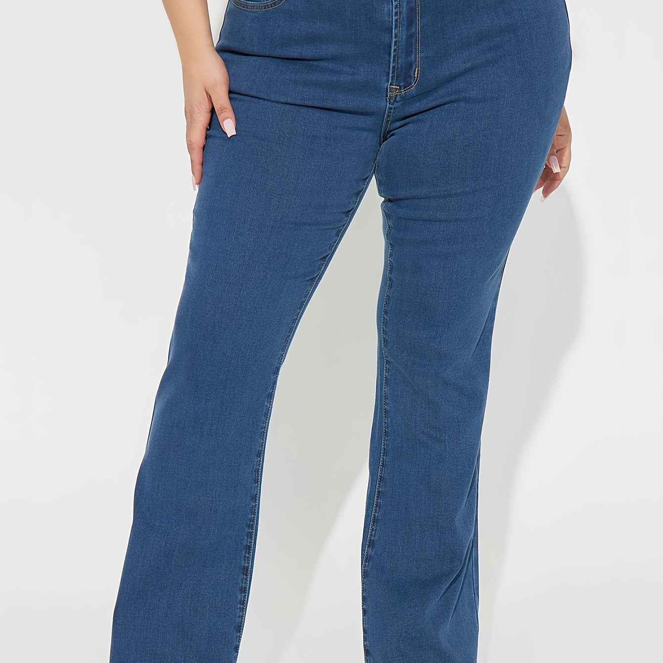 Flared Leg Stretch Denim Pants