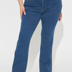 Flared Leg Stretch Denim Pants