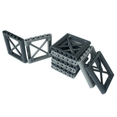 6pcs Building Blocks Support Frame Bricks 1x6 Dots Educational Toys Gray
