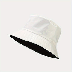 Unisex Candy Bucket Hat Leather Waterproof Fisherman Cap