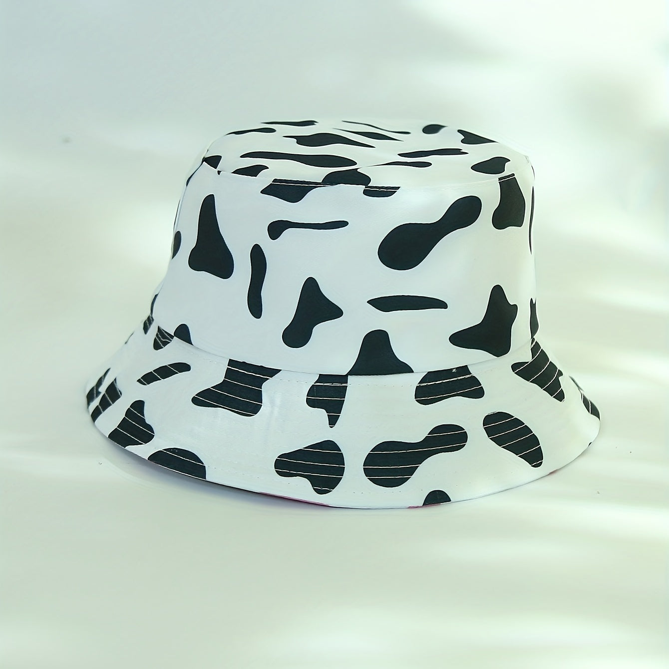 Cow Pattern Print Bucket Hat Reversible Lightweight UV Protection Sunscreen