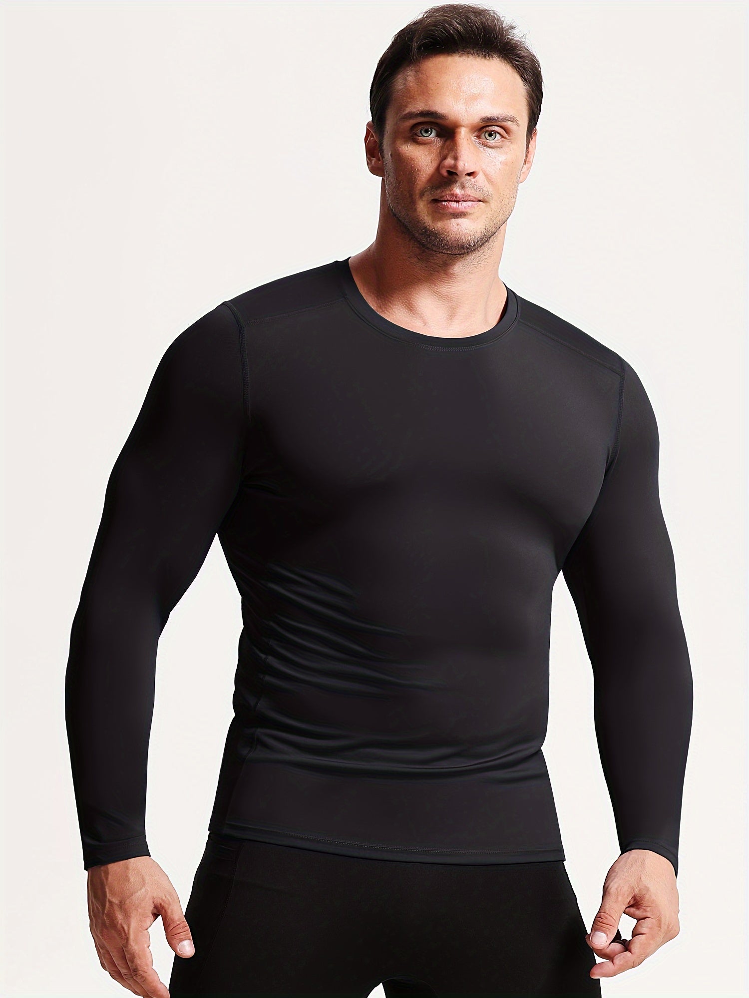 Men's Compression Long Sleeve T-Shirt High Stretch Quick Dry Fitness Training