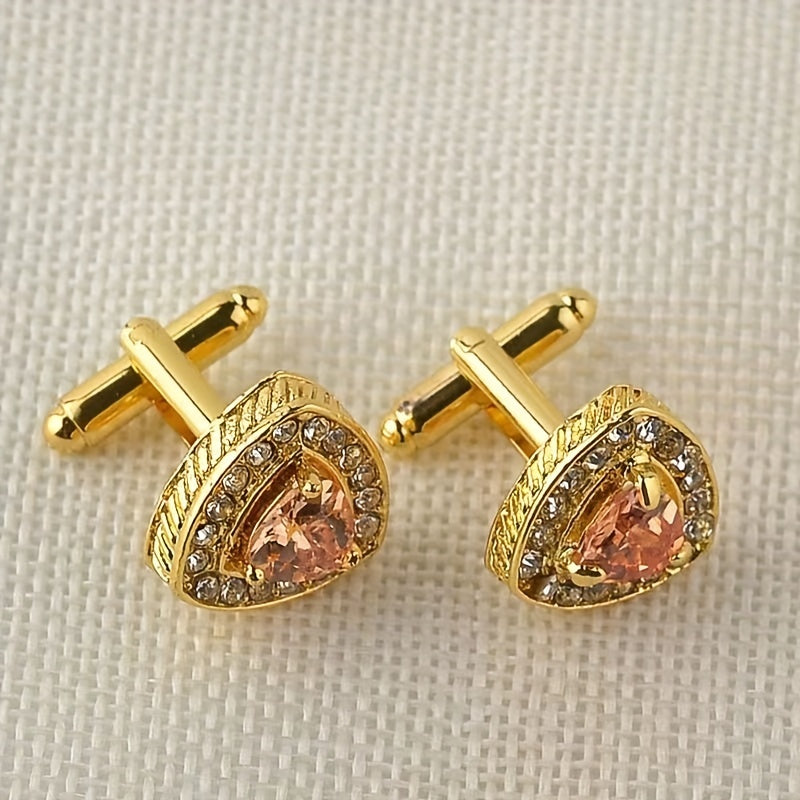 French Style Inlaid Diamond Cufflinks