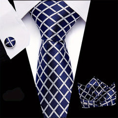 Plaid Checkered Tie Handkerchief Classic Men's Necktie & Pocket Square Set