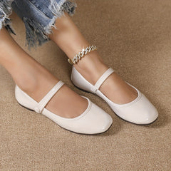 Women's Square Toe Patent Leather Mary Jane Flats