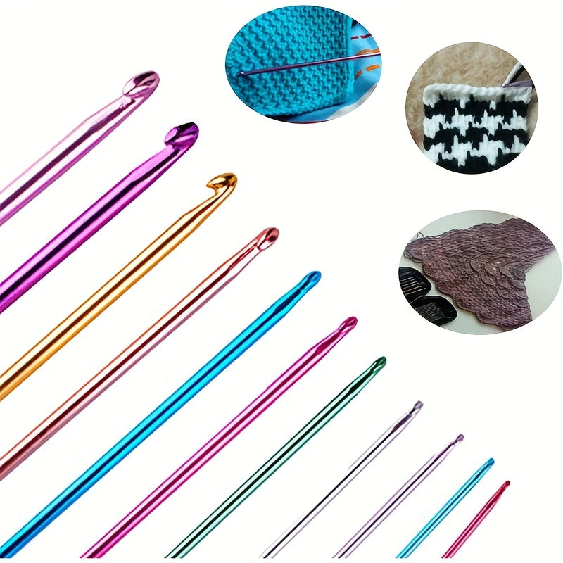 38pcs Tunisian Crochet Hook Set 2-8mm Aluminum Afghan Hook 3-12mm Plastic Needle