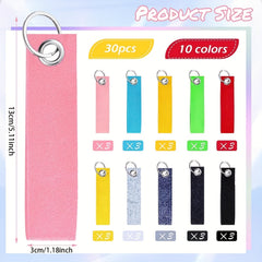 Colorful Felt Keychains with Steel Keychains - DIY Keychain Kit