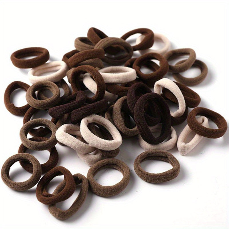 100 200pcs Mix Hair Elastics Ties Thick Stretchy Rubber Band Ponytail Holder