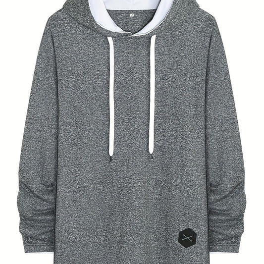 Men's Casual Hoodie Stretchy Long Sleeve Hooded Sweatshirt