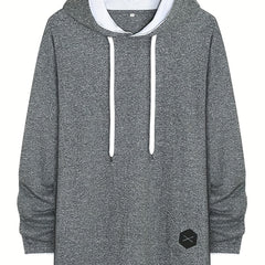 Men's Casual Hoodie Stretchy Long Sleeve Hooded Sweatshirt