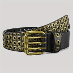 Full Metal Rivet Wide Waist Belt Punk Hip Hop Jeans Belt