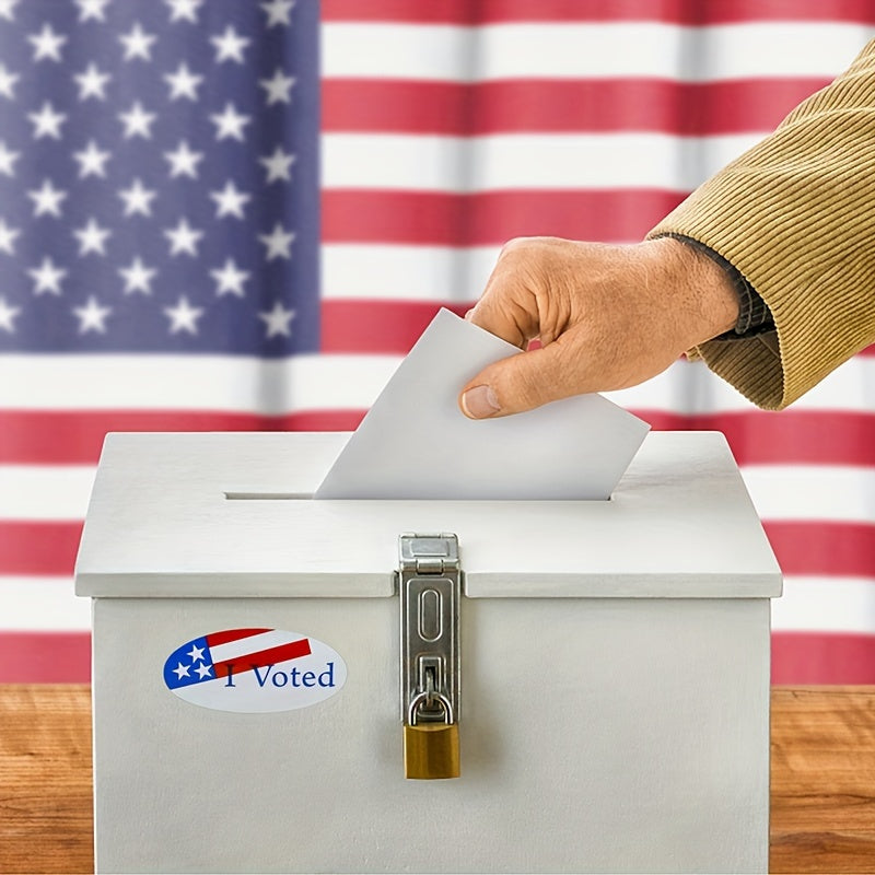 500pcs Oval American Flag I Voted Voting Election Stickers