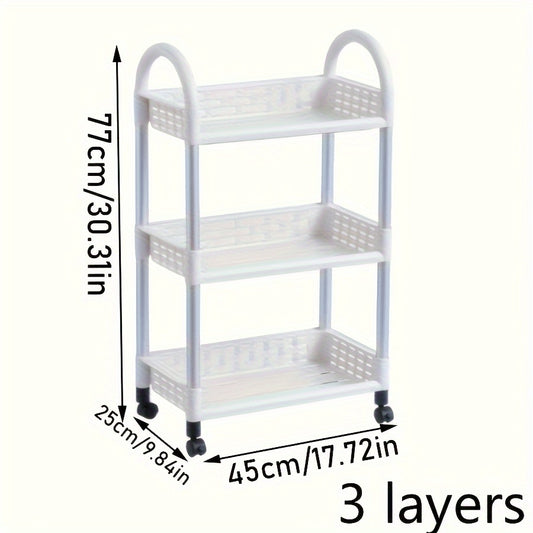 Kitchen Moving Storage Rack Household Floor Shelf Stainless Steel Tube