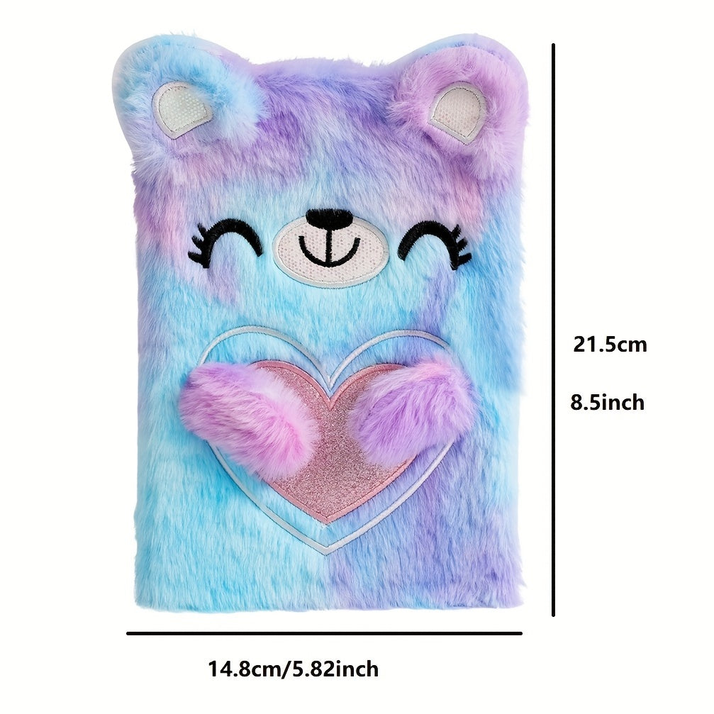 Cute Tie Dye Bear Plush Notebook A5 160 Pages