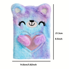 Cute Tie Dye Bear Plush Notebook A5 160 Pages