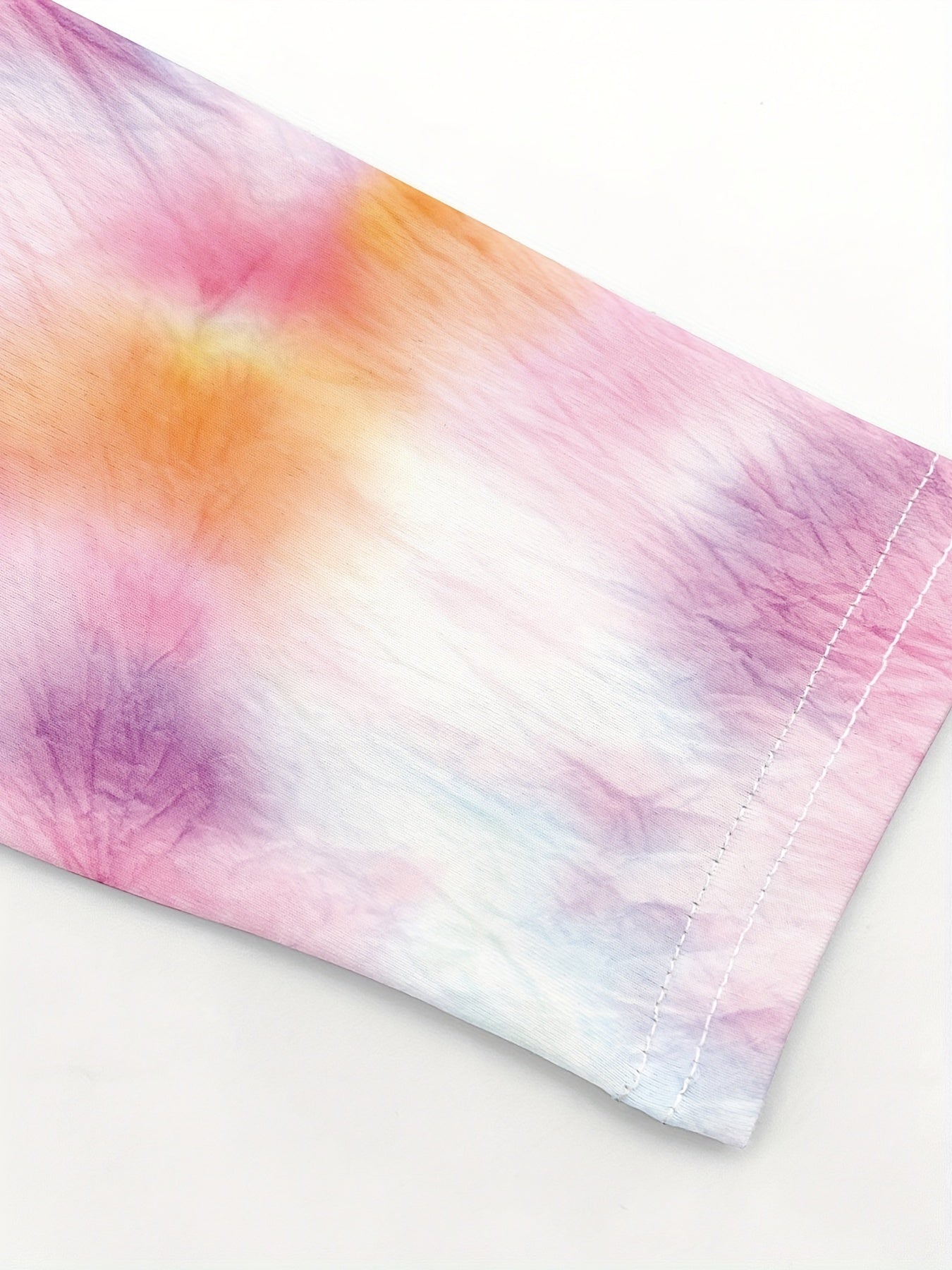 Girls Tie Dye Fleece Leggings Footless Tights Anti-Mosquito Pants