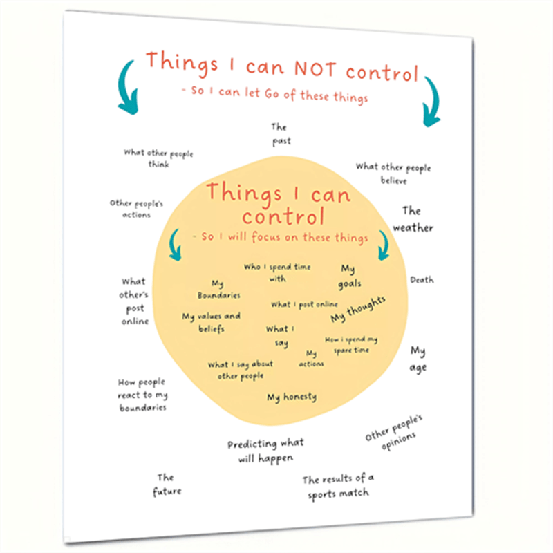 In My Control Poster - Circle Of Control - Positive Thinking Office Art