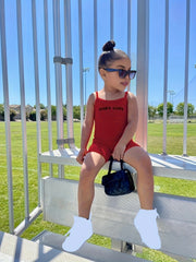 Girls Letter Graphic Cami Romper Casual Sports Jumpsuit Kids Summer Clothes