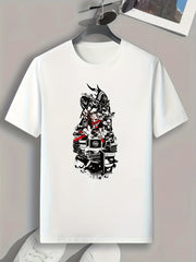 Skull And Computer Stuffs Print Men's Graphic T-shirt