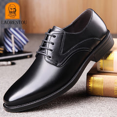 LAORENTOU Men's Leather Formal Derby Lace Up Dress Shoes