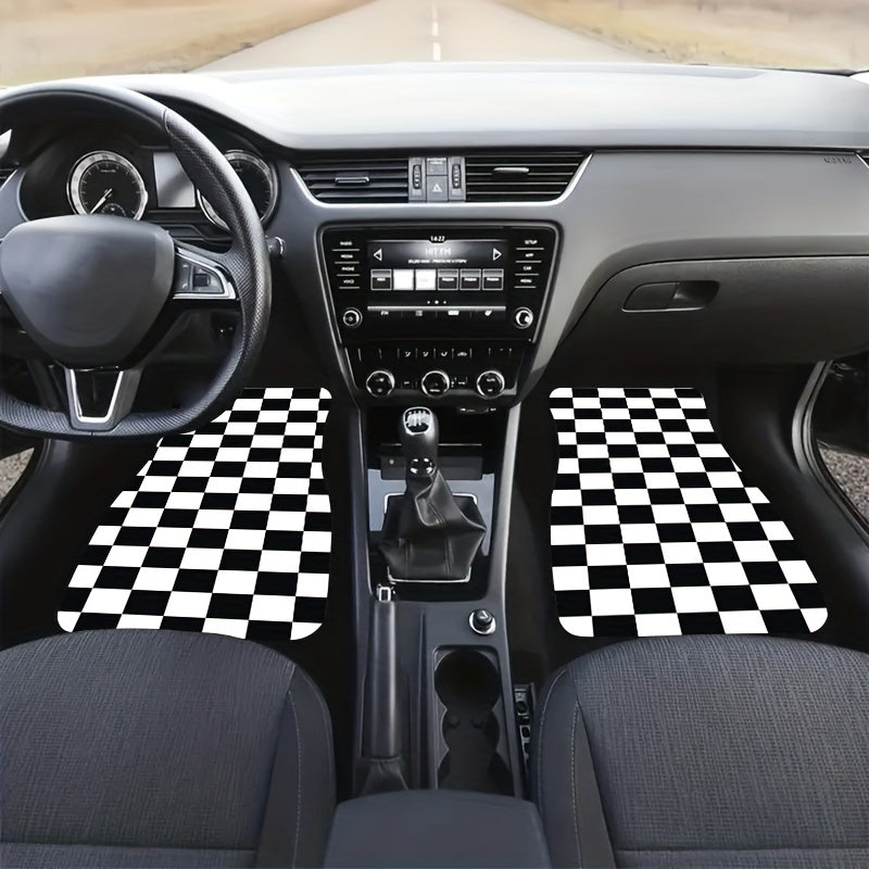 Checkerboard Car Foot Pad Cover - Upgrade Your Interior Style