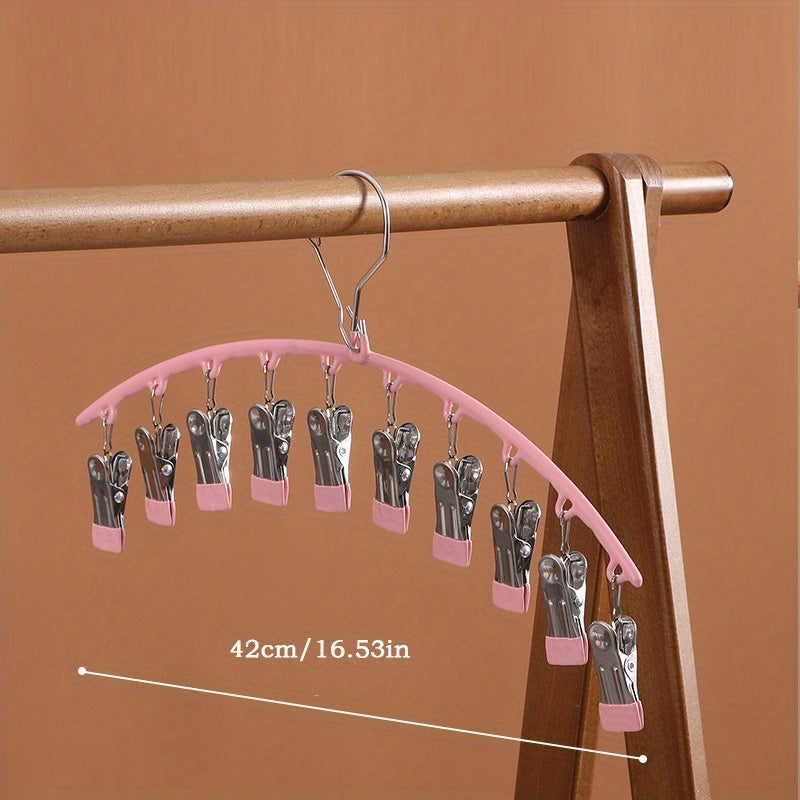 Dip Glue Sock Clip Stainless Steel Metal Hanger - 10 Clips Sock Rack
