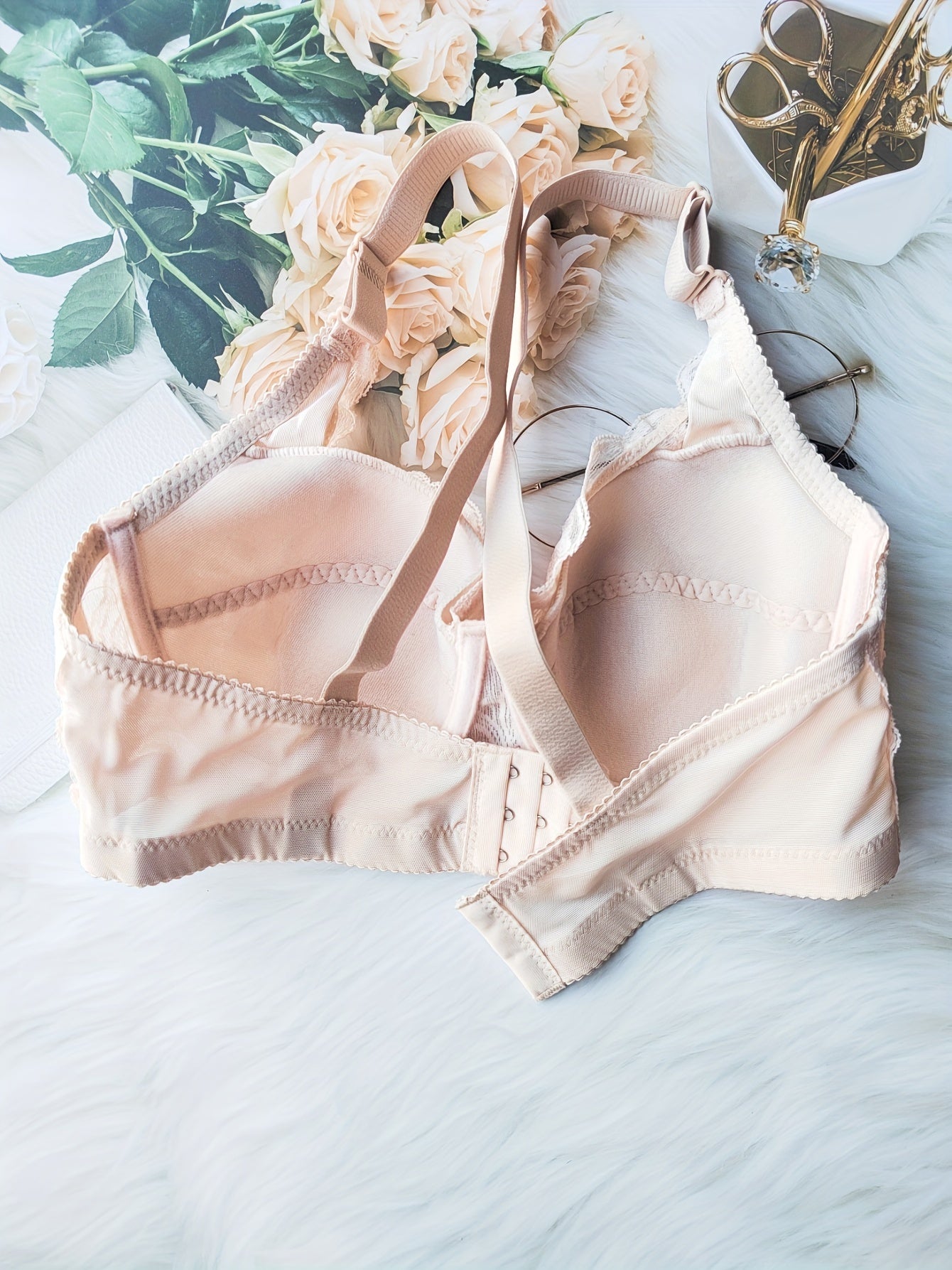Lace Push Up Bra Scallop Trim Women's Lingerie