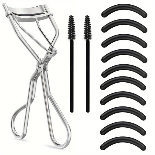 Professional Eyelash Curler Kit with 10 Replacement Pads