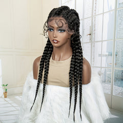 60 96 Cm Lace Frontal Braids Wigs - Box Braided Twist Synthetic Braids Wigs