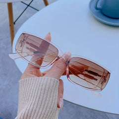 Boho Style Square Sunglasses Wide Temples Anti UV Sunscreen Glasses