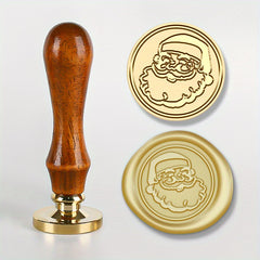 Christmas Series Brass Seal Stamp Head & Wooden Handle Set