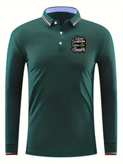 Men's Long Sleeve Polo Shirt - Dear Santa Deline Naughty