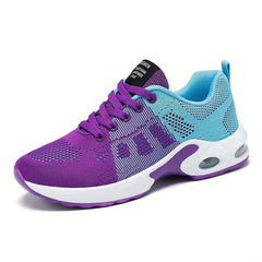 Women's Breathable Knit Running Shoes Casual Lace Up Outdoor Shoes