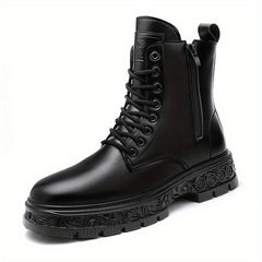 Men's Ankle Boot Lace up Boots Side Zipper Casual Walking Shoes